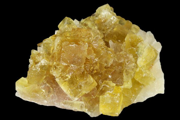 Yellow Cubic Fluorite Crystal Cluster - Morocco #173952